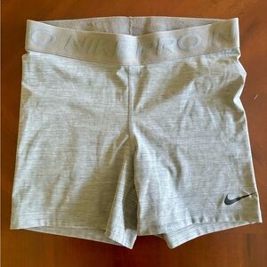 Gray Nike Pro Spandex Shorts